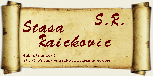 Staša Raičković vizit kartica
